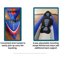 PF OEM kayak gonflable personnalisé kayak à pédales pour 2 personnes kayak de pêche en mer canoë à vendre