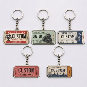 Llavero Vintage Personalizado de Alta Calidad al por Mayor, Llavero Retro con Forma de Boleto de Tren, Recuerdo de Viaje - Product Image 1