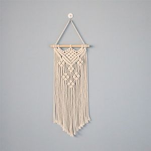 <span class=keywords><strong>Mini</strong></span> Tapiz de Macramé Boho para Colgar en la Pared, Patrón de Estrellas de Algodón Puro, Tejido, Estilo Europeo Americano, Pequeña Decoración de Pared para Dormitorio - Product Image 1