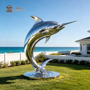 Escultura <span class=keywords><strong>de</strong></span> Pez <span class=keywords><strong>de</strong></span> Acero Inoxidable Grande para Jardín Exterior, Suministrada por el Fabricante TREVI, para Decoración <span class=keywords><strong>de</strong></span> Plazas Costeras - Product Image 6