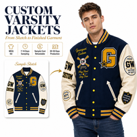 Veste de baseball universitaire en chenille avec manches en cuir PU, coupe-vent en polyester, fabriquée par un fabricant