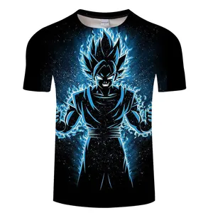 Livraison gratuite, impression personnalisée <span class=keywords><strong>DragonBall</strong></span> Z <span class=keywords><strong>Super</strong></span> Saiyan Son Goku Anime été, impression 3D, grande taille, respirant, écologique, intelligent - Product Image 1