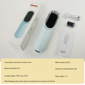고품질 가정용 휴대용 무선 USB 충전 플라스틱 나일론 스트레이트 마사지 헤어 빗 에센셜 오일 - Product Image 6