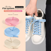Lacets plats en polyester de couleur unie, résistants à l'usure et anti-boulochage, personnalisables en longueur, largeur et couleur pour baskets