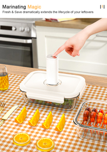 Người bán hàng tốt nhất hình chữ nhật thủy tinh Borosilicate trong suốt chân không tươi Bộ thực phẩm tủ lạnh chân không con dấu thực phẩm lưu trữ container - Product Image 6