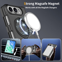 Coque arrière magnétique pliable Letang avec béquille pour iPhone Duo, antichoc, givrée, rigide, protection anti-rayures de la charnière