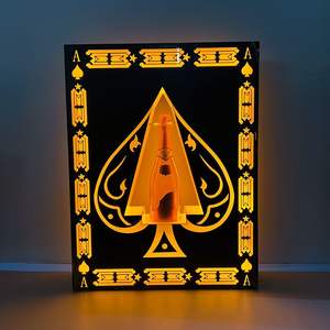 Exhibidor de Botellas LED Acrílico Personalizado con Diseño de As de Espadas, Servicio <span class=keywords><strong>VIP</strong></span>, Exhibidor de Botellas de Champán, para Bar, Fiesta, KTV, Presentador de Botellas con Luz - Product Image 1