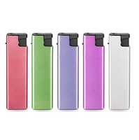 Briquet de poche de luxe en métal, style flamme jet, coupe-vent, avec logo laser, rechargeable, pour bougies et cigarettes - Vente en gros