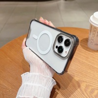 Étui d'aspiration magnétique de haute qualité pour iPhone série 11-16 Anti-chute à quatre coins pour téléphone housse en TPU souple