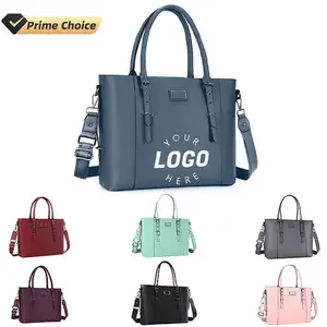 BSCI Custom Office Ladies Casual Laptop Tote Bags Large Leather Computer Shoulder Bag For Woman Briefcase Laptop Handbags