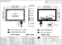 Écran tactile capacitif LCD Grahowlet de qualité industrielle 10,1 pouces 1024x600 HD 16:9 Noir pour usage professionnel Interface USB/IIC