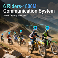 Casque de moto avec caméra Sony 2K, interphone S3 Plus-B, communication de groupe pour 6 motards, interphone 1800M, enregistreur vidéo WIFI