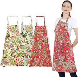 男士女士女士家庭厨房厨师围裙餐厅烹饪烘焙连衣裙防水围裙带标志围裙