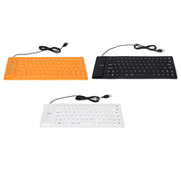 Usine Portable 85 Touches Silicone Flexible Mini USB Clavier Type-A Pliant Roll up Clavier Filaire pour Gaming Travail Tablette Ordinateur