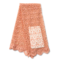 Tissu en dentelle brodée teinte en gros, excellente qualité, 100 % polyester, pour accessoires vestimentaires