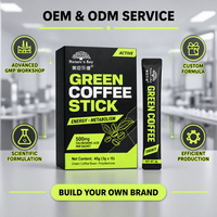 OEM ODM Marque Privée Poudre de Café Vert en Stick Acide Chlorogénique 500mg Gestion du Poids Métabolisme Fibres Amincissantes