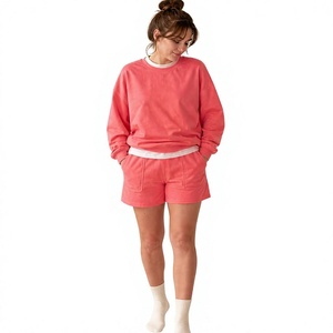 Sudadera Coral Oversize con Cuello Redondo y Bolsillo, de Felpa Francesa, Algodón, Estilo Casual, Unisex, para Verano - Product Image 2