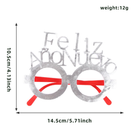 Lunettes décoratives en forme de sapin de Noël argentées, accessoire photo mignon pour les réunions de famille, les costumes de fêtes et les soirées du Nouvel An