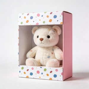 Caja de Regalo Transparente con Ventana, Hecha con Materiales Reciclados, Diseño de Puntos Rosados, Recubrimiento UV y Laminado Mate para Juguetes de Peluche y Regalos - Product Image 4