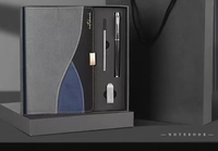 Coffret Cadeau Bloc-Notes et Stylo Blue Wave avec Emballage Personnalisé pour la Promotion d'Entreprise et la Fourniture en Gros de Papeterie