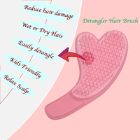 Brosse à cheveux démêlante coeur de haute qualité pour femmes enfants avec poils doux et peigne démêlant confortable pour tous les types de cheveux