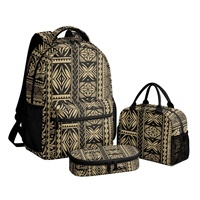 Fabricant OEM ODM – Ensemble de sacs à dos personnalisés (3 pièces) en polyester avec fermeture éclair et fermoir, style vintage, bandoulière arquée