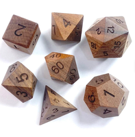 Set Dadu DND Kayu Alami Buatan Tangan 1 Buah Dadu Polihedral Persegi Tepi Tajam Dungeons Dragons Permainan Papan RPG Hadiah Pesta