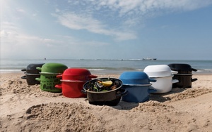 Olla para Mejillones de <span class=keywords><strong>Hierro</strong></span> Fundido Esmaltado con Dos Asas y Tapa de Vidrio Templado, Diseño Europeo, Ecológica, Negra/Roja/Verde/Azul, Tamaños de 14-26 cm - Product Image 6