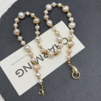 Collier de perles en acier inoxydable délicat de luxe fait à la main pour femmes bijoux de perles de mode chic