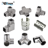 Main courante en acier inoxydable 3 voies coudes supports connecteur escalier main courante Tube Joint coude raccords garde-corps accessoires