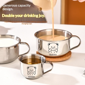 Gobelet pour enfants en acier inoxydable 304, dessin animé mignon, gobelet <span class=keywords><strong>à</strong></span> eau pour tout-petits, épaissi, résistant aux chutes, qualité alimentaire, vaisselle pour enfants, personnalisable - Product Image 2