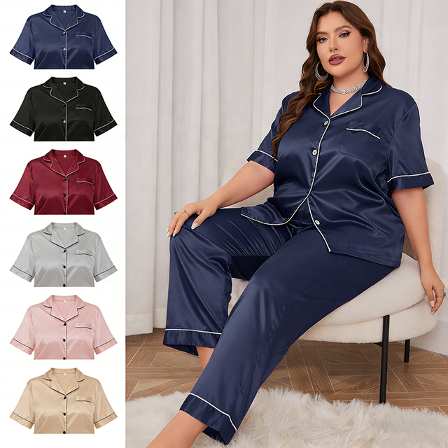 Lijia ODM New Summer Luxury Fashion Casual Soft Pajama Set Plus Size Loose Fit Long Pants Lightweight Comfortable Loungewear