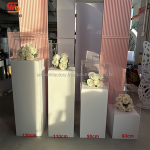 Socle carré noir lisse de 60 cm, 90 cm, 110 cm, 120 cm pour gâteau de mariage, fête, dessert, avec couvercle transparent - Product Image 2