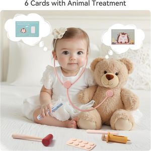ชุดของเล่นคุณหมอ<span class=keywords><strong>ส</strong></span>ำหรับเด็กวัย 3-5 ปี แบ<span class=keywords><strong>บ</strong></span>มอนเตสซอรี่ ชุดของเล่น<span class=keywords><strong>บ</strong></span>ทบาท<span class=keywords><strong>ส</strong></span>มมติทางการแพทย์ พร้อมเครื่องมือซิลิโคน การ์ดเรื่องราว และสมุดเก็<span class=keywords><strong>บ</strong></span><span class=keywords><strong>ข</strong></span>องเล่นไม้ - Product Image 4