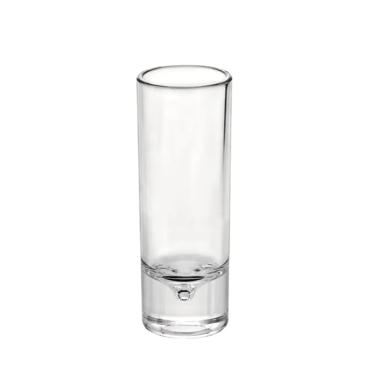 Logo Shot Glass 2oz Plastic Thick Bottom 60ml Shot Glass Clear Tall Unbreakable Shot Glass