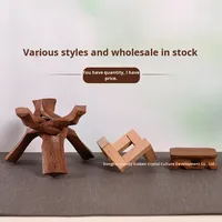 Support en bois massif HZ, écologique, pour décoration intérieure, style art populaire, design original géométrique, inspiré de l'île de Malabar, pour boule de cristal