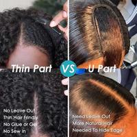 Perruque en cheveux humains 4C Afro bouclés 250% sans colle, partie en V/U, 30 32 34 pouces, brésilienne Remy Deep Wave pour femmes, petite taille de bonnet, transparente