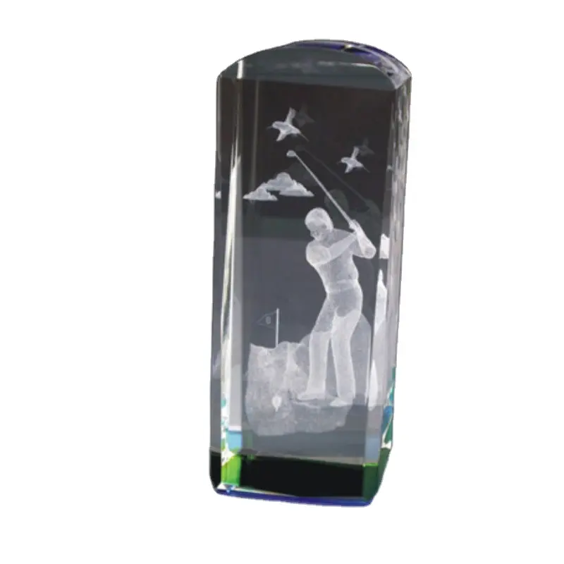 Индивидуальные 3D Лазерная Гравировка Кристалл Гольф сувенир трофей конкурс награды рекламные подарки