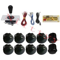 Kit de manette d'arcade DIY Jinxin avec joystick Sanwa 4/8 directions, contrôleur USB à latence nulle, en acier inoxydable, compatible monnayeur anglais, rechargeable