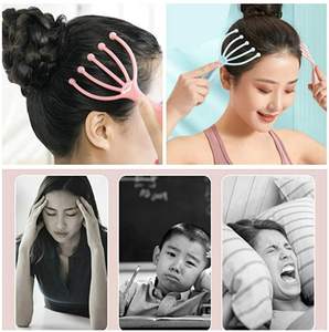 Benutzer definierte manuelle Handkopf-Kopfhaut massage gerät 5 Finger Roller Balls zur Linderung von Migräne - Product Image 2