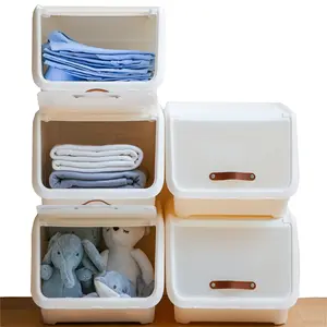Citylife Industrial Stackable Drop Front Side Open Home Office Sundries Big Lots Storage Box Plastic