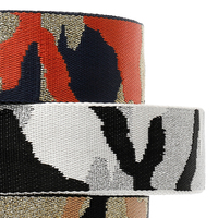 38mm Nylon Jacquard Ruban Or et Argent Fil Jacquard Ceinture 3.8cm Camouflage Sangle Sac Large Sangle Jacquard Web
