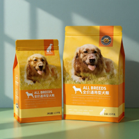 Sacs d'emballage thermoscellables de qualité alimentaire à fond carré imprimés en couleur personnalisés pour les fournitures pour animaux de compagnie, nourriture pour chats/chiens, friandises pour animaux de compagnie