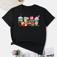 Café lait thé dictionnaire stylo règle enseignant carburant transfert de chaleur impression motif Hot Fix autocollant Applique pour T-shirt sac à capuche