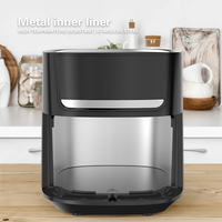 Friteuse à air numérique électrique 8L en acier inoxydable avec fenêtre de visualisation, circulation d'air à 360°, intelligente, compatible VR, CE RoHS - Prix usine