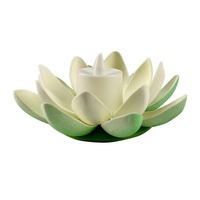Lilin Led tanpa api bunga Lotus mengambang Mini 15cm lampu harapan luar ruangan