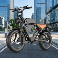 Vélo électrique tout-terrain à pneus larges de 20 pouces, 750 W de puissance de pointe, 48 V 20 Ah, 30 MPH, suspension intégrale, frein hydraulique, stock US/CA