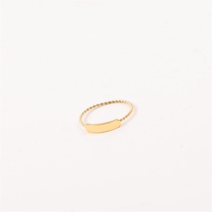 Anillos de Moda, Joyería Chapada en Oro, Anillos Cuadrados Lisos y Trenzados para Mujer - Product Image 2