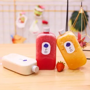 Botellas <span class=keywords><strong>de</strong></span> Plástico Reciclables y Personalizables al por Mayor <span class=keywords><strong>de</strong></span> 350 ml y 400 ml para Jugos, Té con Leche y Bebidas, con Tapas <span class=keywords><strong>de</strong></span> Rosca - Product Image 2