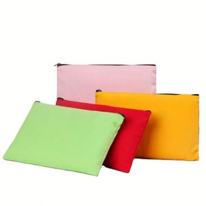 Custom Student School Zipper <b>Canvas</b> Storage Pouches Multi Colors DIY <b>Plain</b> Craft Cosmetic Cotton Pencil Bags - Product Image 2